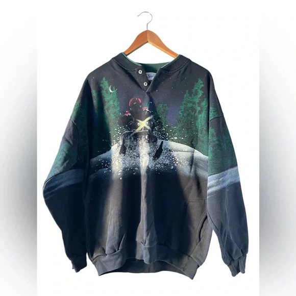 Vintage Artisan Sunschein Designs Women’s XL Snowmobile Pullover Sweatshirt - Picture 2 of 12